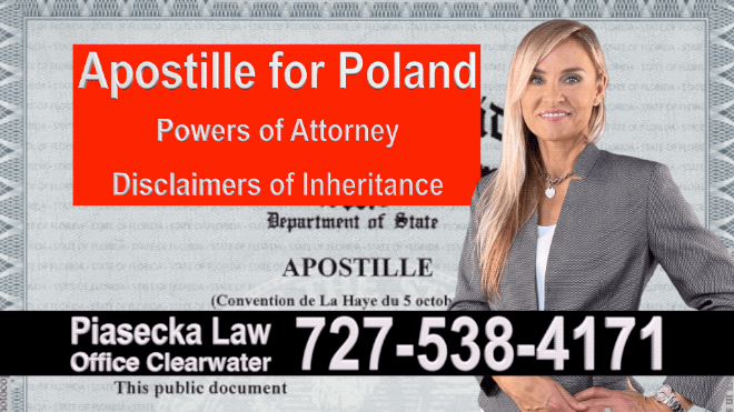 Clearwater Apostille, Power of Attorney, Pełnomocnictwo, Notary Public, Polski Notariusz, Polskojęzyczny Notariusz, Florida, Floryda, Agnieszka Piasecka